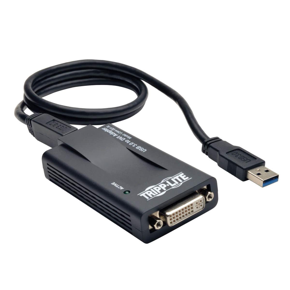 Tripp Lite U344-001-R Usb 3.0 Superspeed To Vga-Dvi Adapter, 512Mb Sdram - 2048X1152,1080P