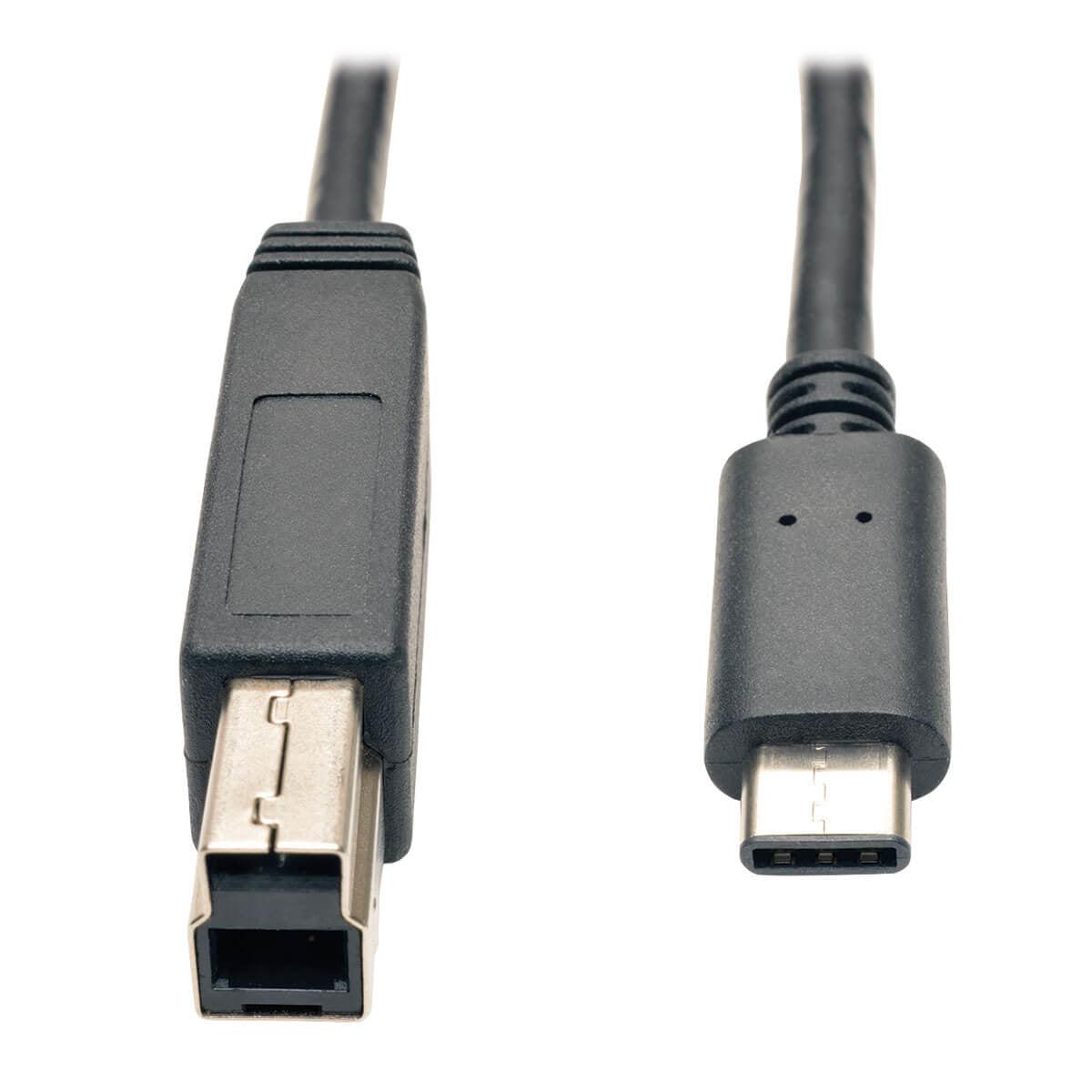 Tripp Lite U422-003-G2 Usb-C To Usb Type-B Cable (M/M) - Usb 3.1, Gen 2 (10 Gbps), Thunderbolt 3 Compatible, 3 Ft. (0.91 M)