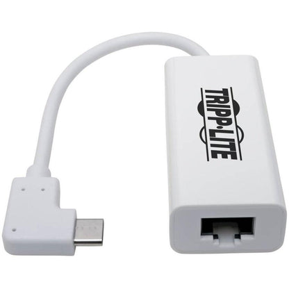 Tripp Lite U436-06N-Gbw-Ra Usb-C To Gigabit Network Adapter With Right Angle Usb-C, Thunderbolt 3 Compatibility - White