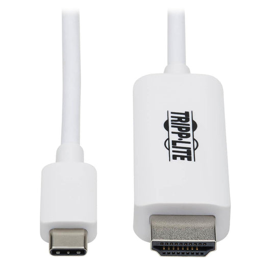 Tripp Lite U444-003-Hwe Usb-C To Hdmi Adapter Cable (M/M), 4K, 4:4:4, Thunderbolt 3 Compatible, White, 3 Ft. (0.9 M)