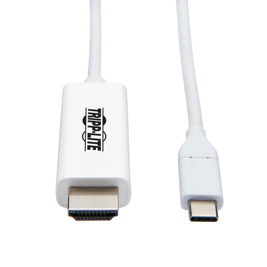 Tripp Lite U444-006-H4K6We Usb-C To Hdmi Adapter Cable (M/M), 4K 60 Hz, 4:4:4, Thunderbolt 3 Compatible, White, 6 Ft. (1.8 M)