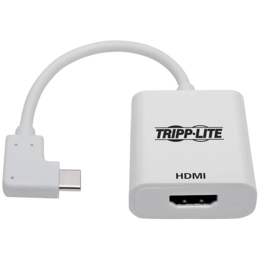 Tripp Lite U444-06N-Hd4Kra Usb-C To Hdmi Adapter (M/F) 4K 60 Hz, Hdcp 2.2, Right-Angle Usb-C, White