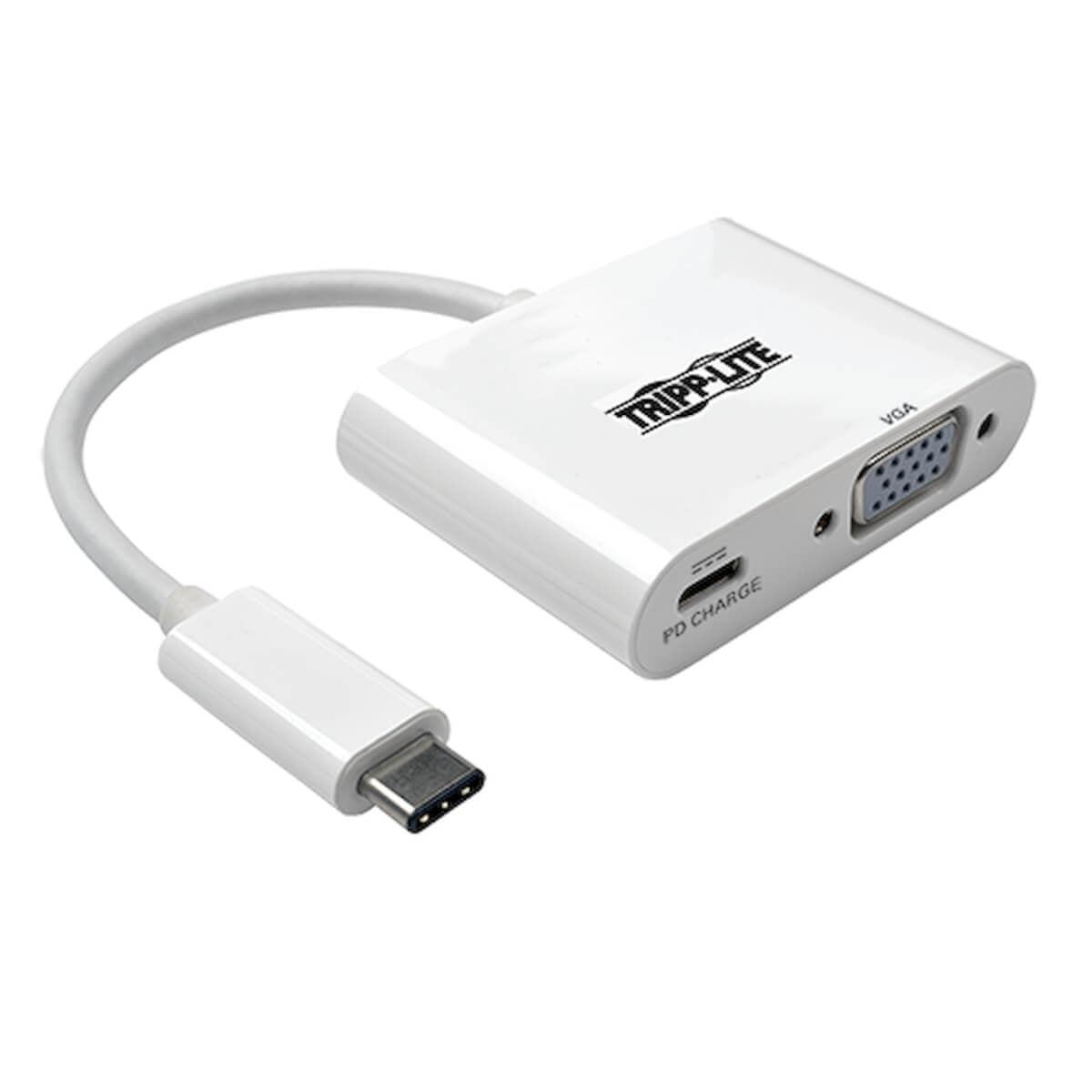 Tripp Lite U444-06N-V-C Usb-C To Vga Adapter With Pd Charging, White