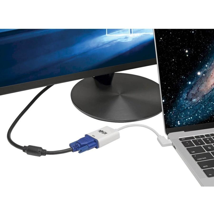 Tripp Lite U444-06N-Vga-Ra Usb-C To Vga Adapter With Alternate Mode - Dp 1.2, Right-Angle Usb-C