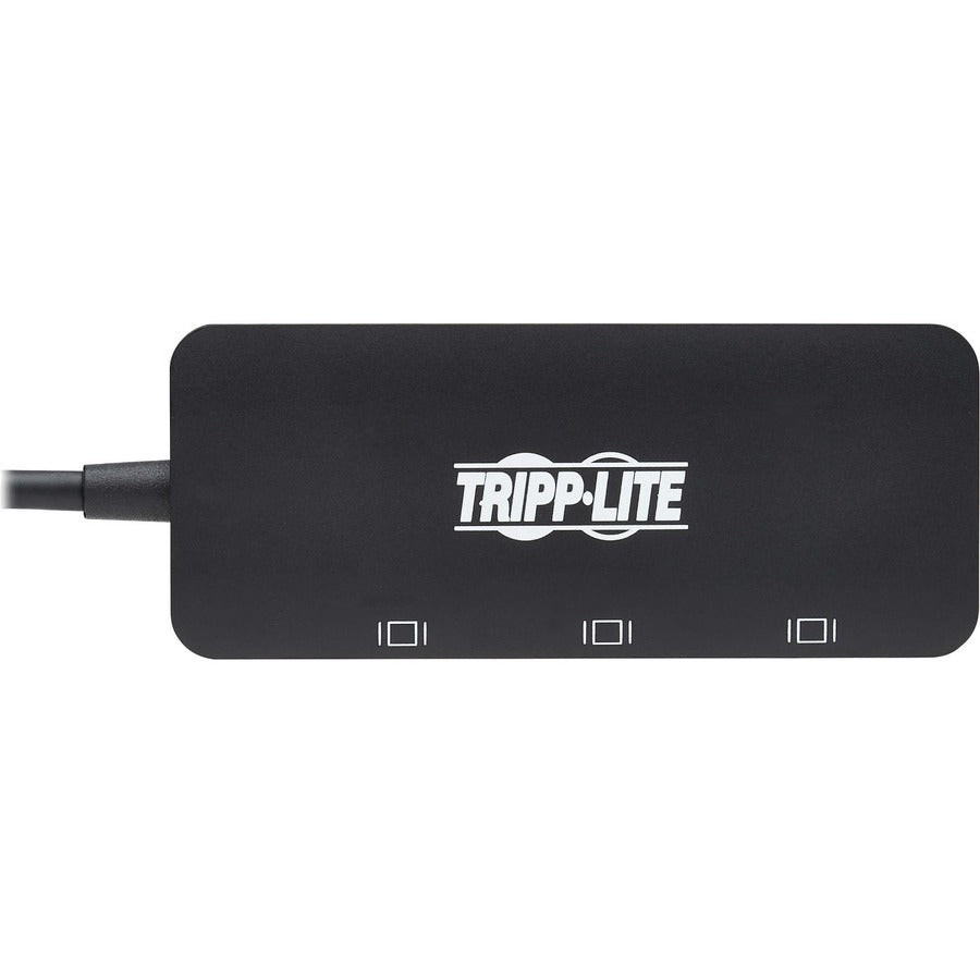 Tripp Lite U444-3Dp-Mst Usb-C Adapter, Triple Display - 4K 60 Hz Displayport, 8K, Hdr, 4:4:4, Hdcp 2.2, Dp 1.4 Alt Mode, Black