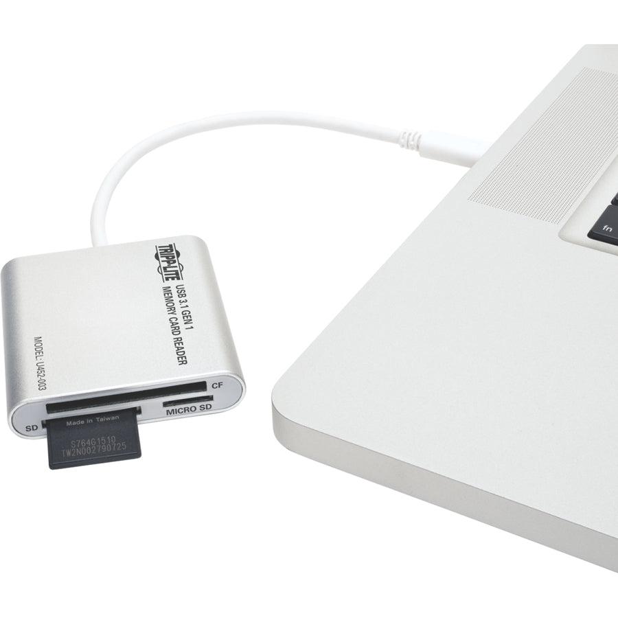 Tripp Lite U452-003 Usb 3.1 Gen 1 Usb-C Multi-Drive Smart-Card Flash-Memory Media Reader/Writer, Thunderbolt 3 Compatible
