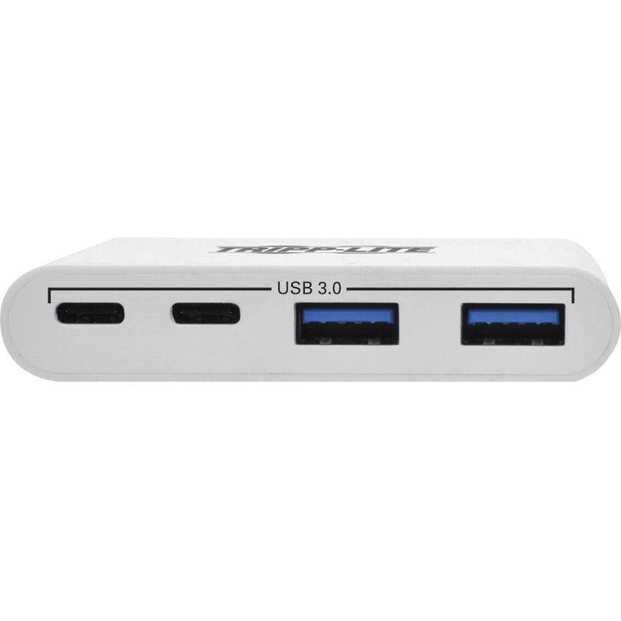 Tripp Lite U460-004-2A2C 4-Port Usb-C Hub, Usb C To 2X Usb-A, 2X Usb-C, Usb 3.0, White