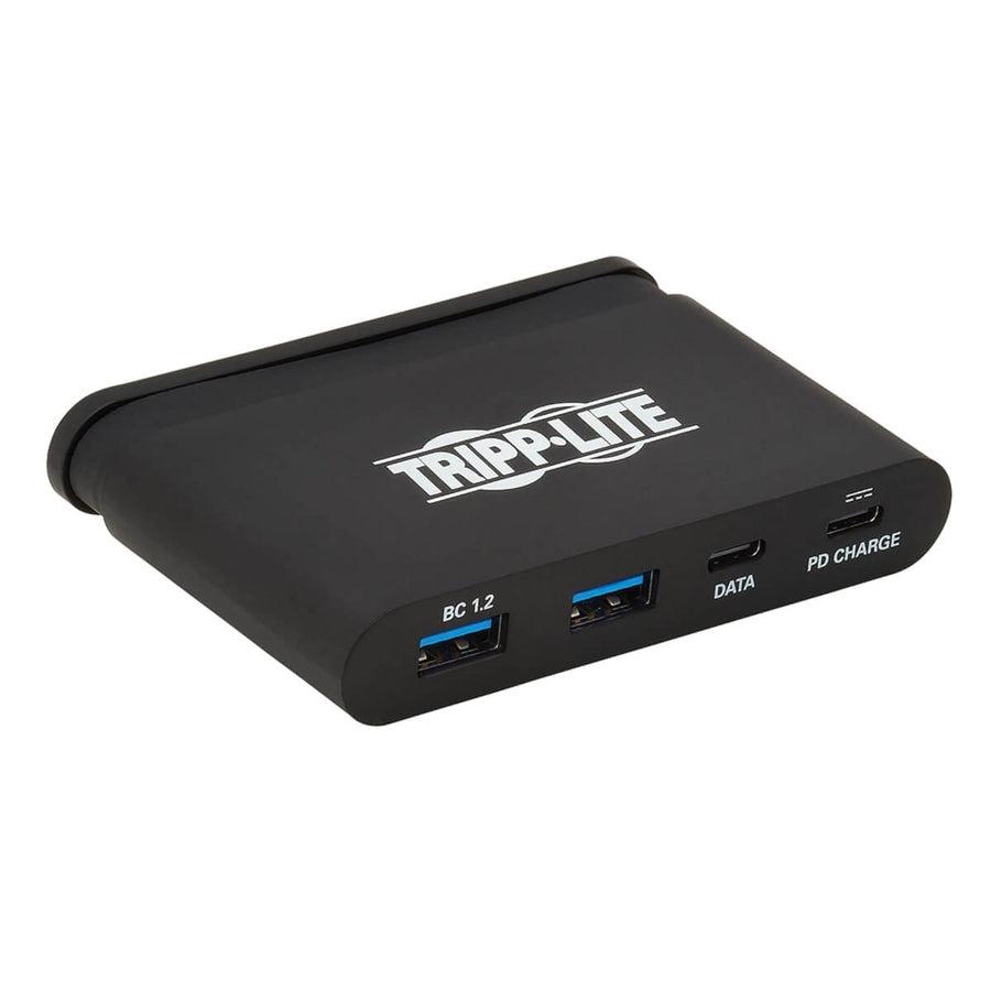 Tripp Lite U460-T04-2A2C-1 4-Port Usb-C Hub With Self-Storing Cable And Power Delivery, 2X Usb-A, 2X Usb-C, 100W Pd 3.0, Usb 3.0