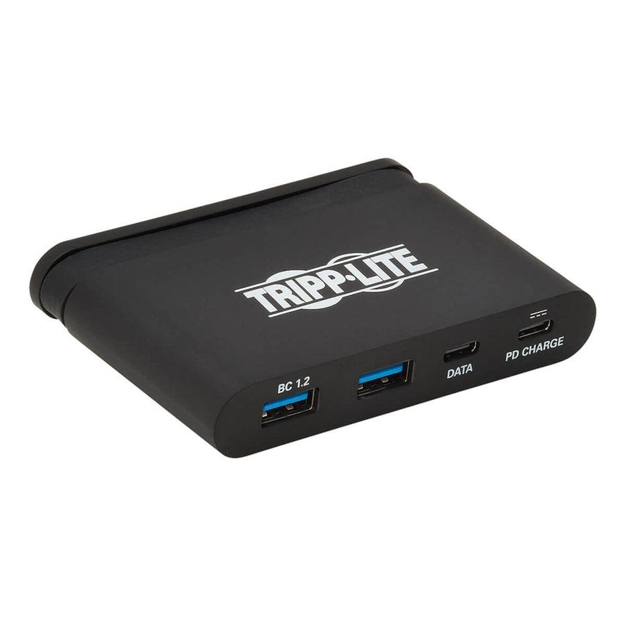 Tripp Lite U460-T04-2A2C-2 4-Port Usb-C Hub With Self-Storing Cable And Power Delivery, 2X Usb-A, 2X Usb-C, 100W Pd 3.0, 10Gbps, Usb 3.1