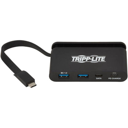Tripp Lite U460-T04-2A2C-2 4-Port Usb-C Hub With Self-Storing Cable And Power Delivery, 2X Usb-A, 2X Usb-C, 100W Pd 3.0, 10Gbps, Usb 3.1