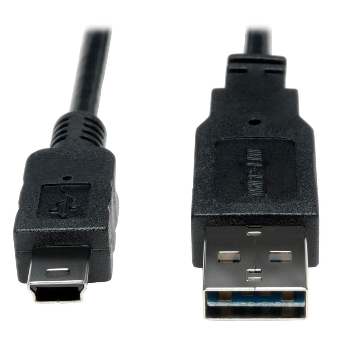Tripp Lite Ur030-003 Universal Reversible Usb 2.0 Converter Adapter Cable (Reversible A To 5Pin Mini B M/M), 3 Ft. (0.91 M)