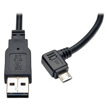 Tripp Lite Ur05C-003-Rb Dedicated Reversible Usb Charging Cable (Reversible A To Right-Angle 5-Pin Micro B) Black, 3 Ft. (0.91 M)