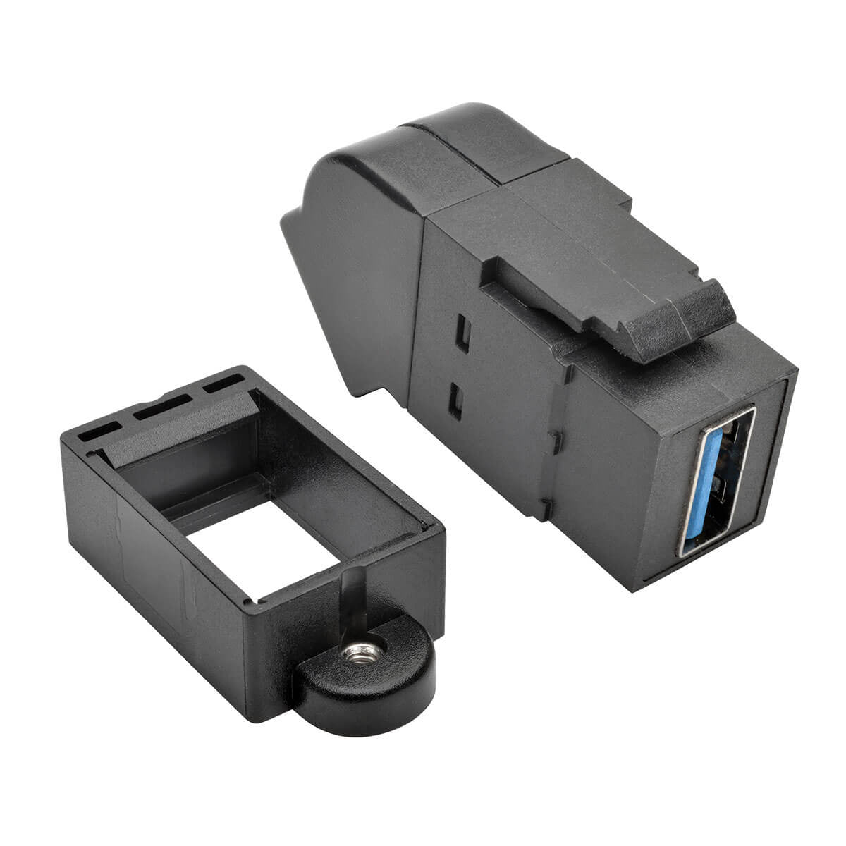 Tripp Lite Usb 3.0 All-In-One Keystone/Panel Mount Angled Coupler (F/F), Black