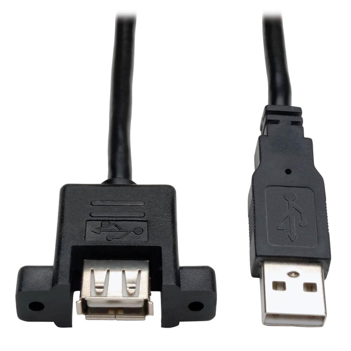 Tripp Lite Usb 2.0 Hi-Speed Panel Mount Extension Cable (A To Panel Mount B M/F), 15.24 Cm (6-In.)