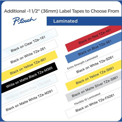 Tzem65 White On Matte Clear,Label Tape-1.4 Wide