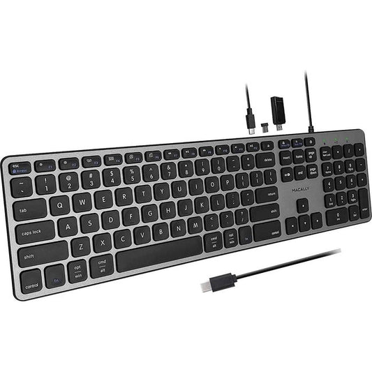 Usb-C Keyboard With Hub Mac Pc,Keyboard With Usb-A & Usb-C Ports