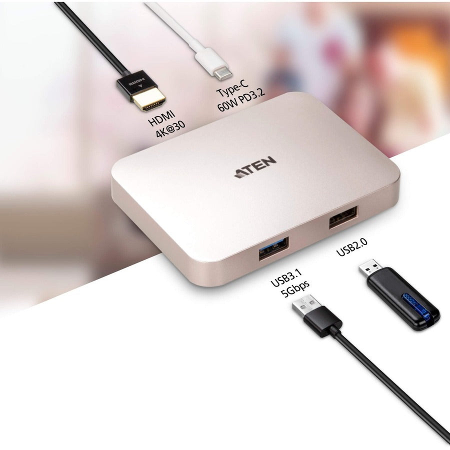 Usb-C 4K Ultra Mini Dock,Power Pass Through 60W