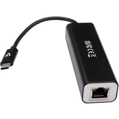 V7 Gigabit Ethernet Adapter Usb-C Male To Usb A Female X 3, Rj45 Black