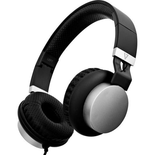 V7 Lightweight On-Ear Headphones - Black/Silver