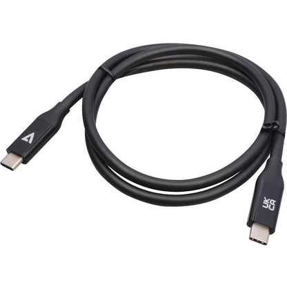 V7 Usb-C Male To Usb-C Male Cable Usb4 40 Gbps 5A 0.8M/2.6Ft Black