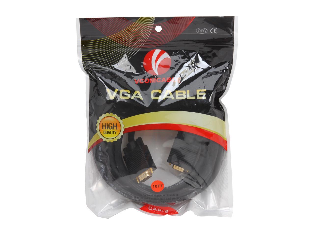 Vcom Cg381D-G-10 10Ft Vga Male To Vga Male Cable (Black)