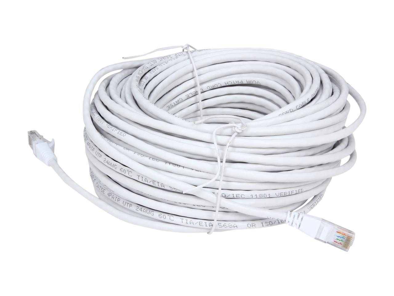 Vcom Np511-100-White 100Ft Cat5E Utp Molded Patch Cable (White)