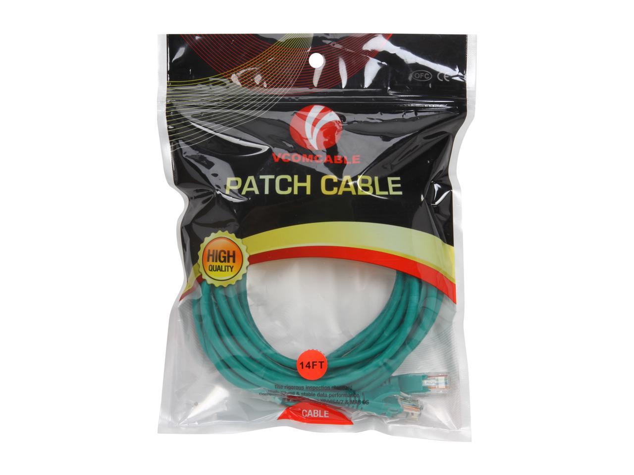 Vcom Np511-14-Green 14Ft Cat5E Utp Molded Patch Cable (Green)