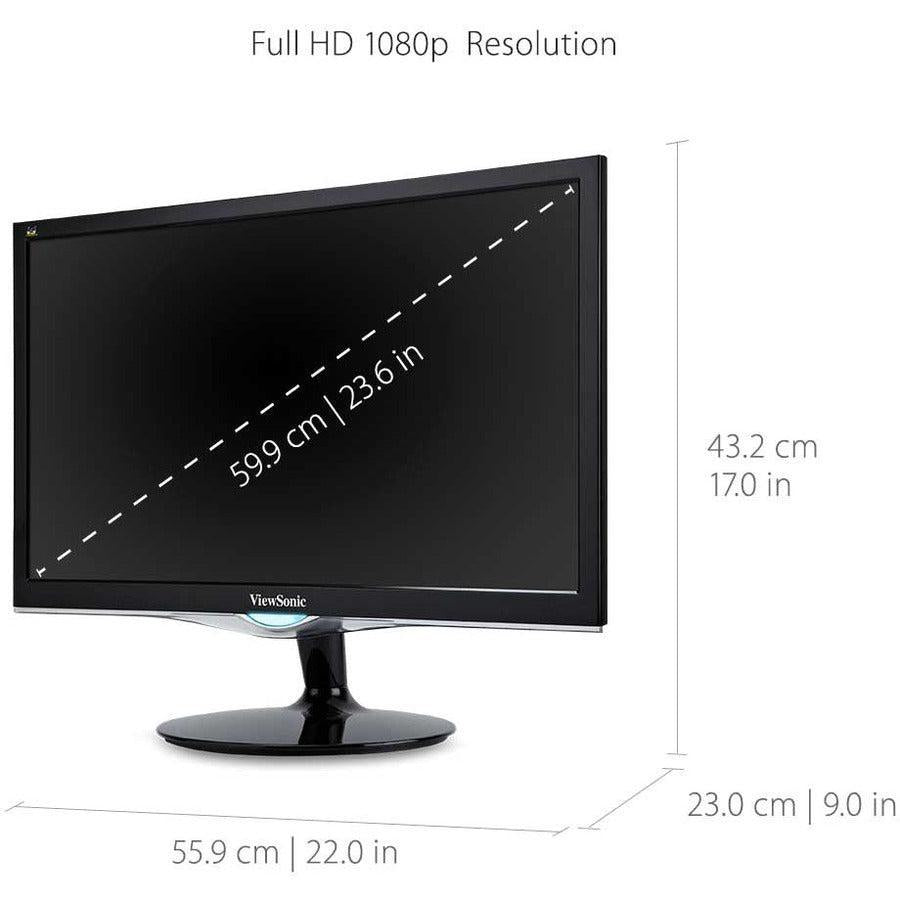 Viewsonic Led Lcd Vx2452Mh 59.9 Cm (23.6") 1920 X 1080 Pixels Full Hd Black