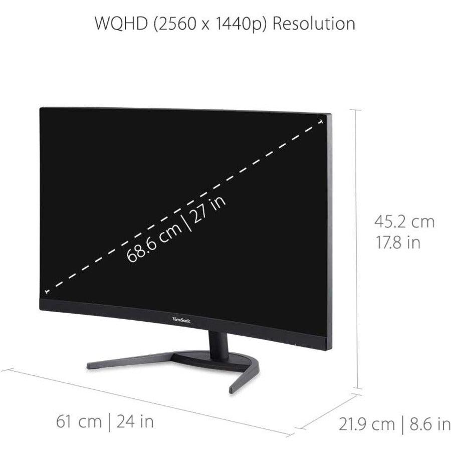 Viewsonic Vx Series Vx2768-2Kpc-Mhd Led Display 68.6 Cm (27") 2560 X 1440 Pixels Quad Hd Black