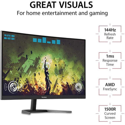 Viewsonic Vx Series Vx2768-2Kpc-Mhd Led Display 68.6 Cm (27") 2560 X 1440 Pixels Quad Hd Black