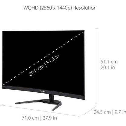 Viewsonic Vx Series Vx3268-2Kpc-Mhd Computer Monitor 81.3 Cm (32") 2560 X 1440 Pixels Quad Hd Led Black