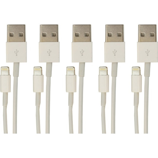 Visiontek Lightning To Usb 1 Meter Cable White 5-Pack (M/M)