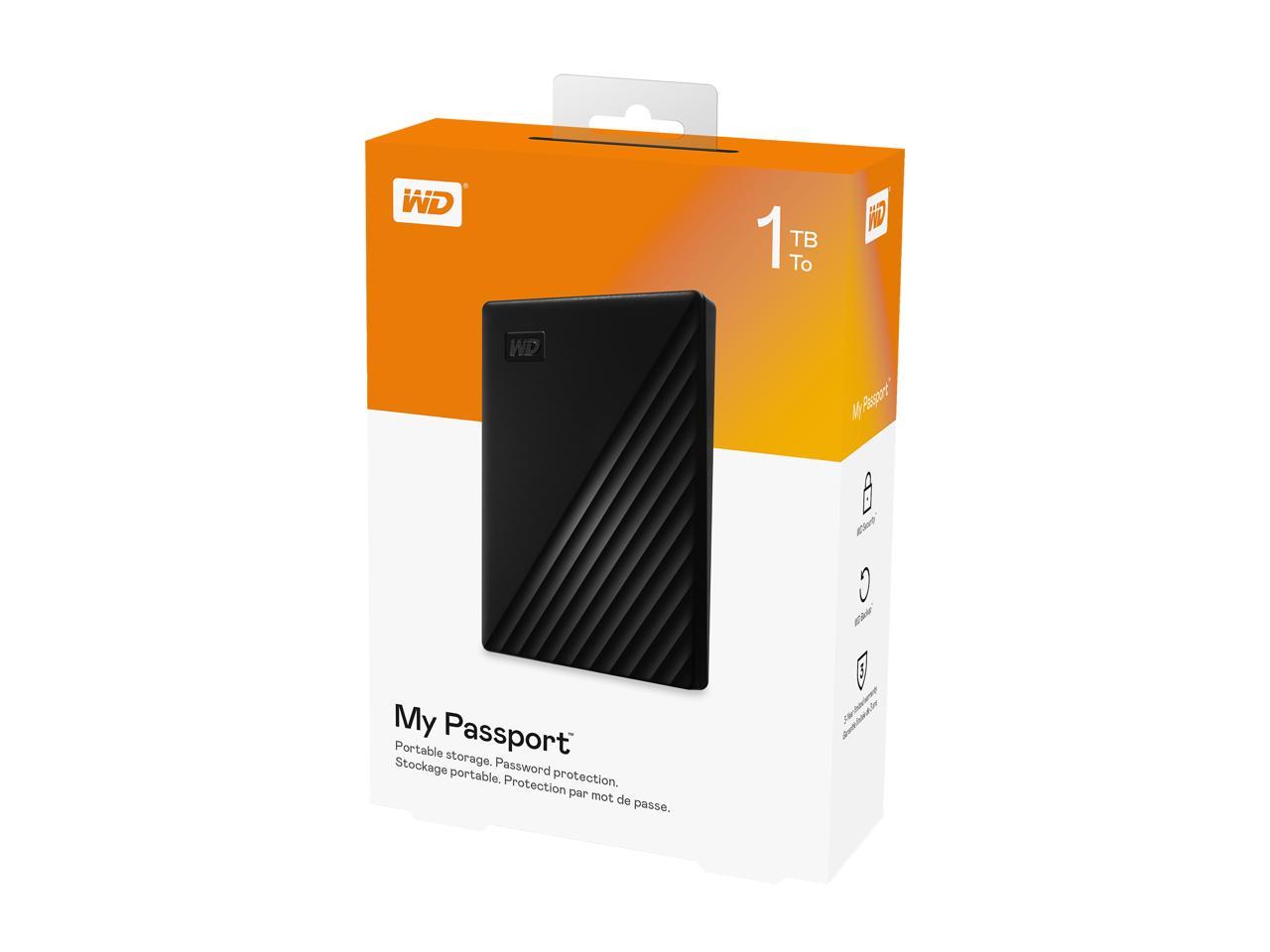 Wd 1Tb My Passport Portable Storage External Hard Drive Usb 3.2 For Pc/Mac Black (Wdbyvg0010Bbk-Wesn)