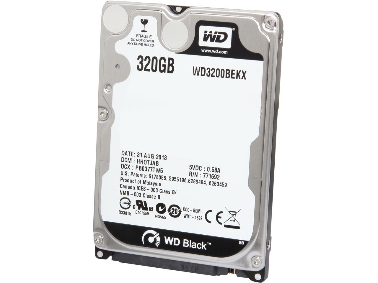 Wd Black Series Wd3200Bekx 320Gb 7200 Rpm 16Mb Cache Sata 6.0Gb/S 2.5" Internal Notebook Hard Drive Bare Drive