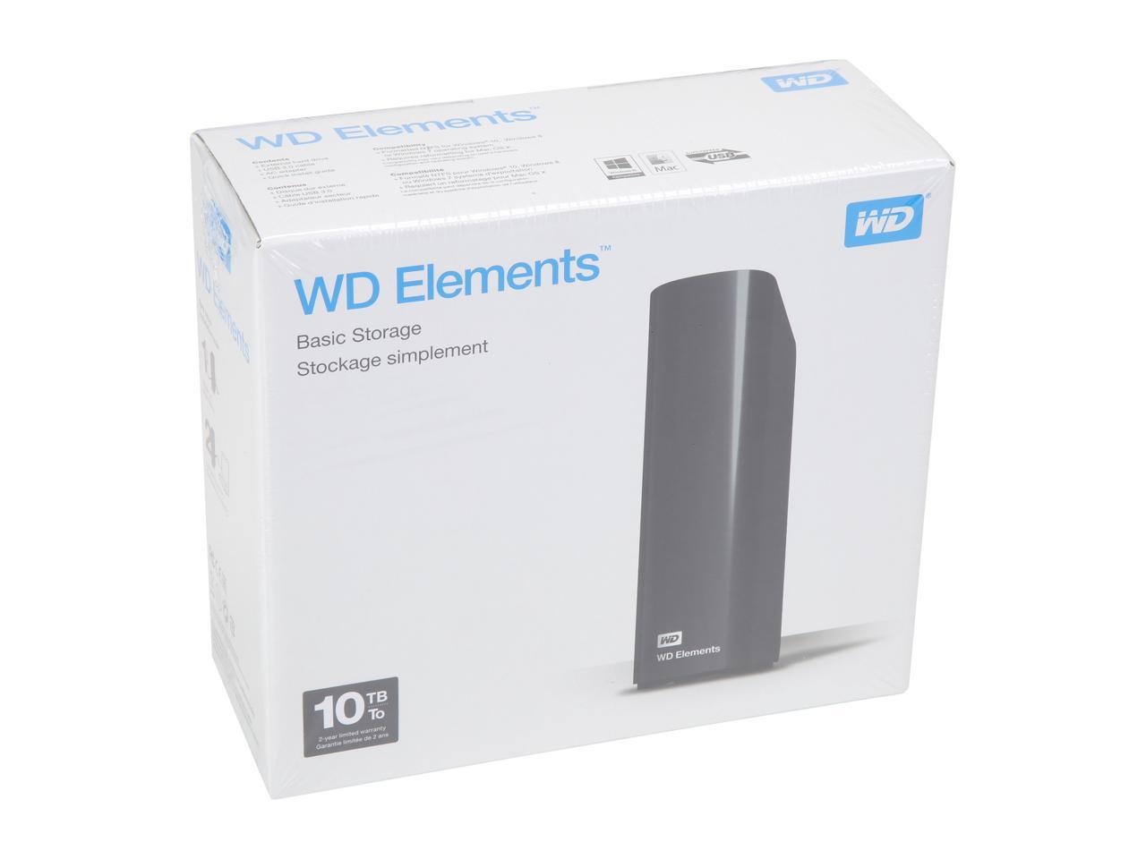 Wd Elements 10Tb Usb 3.0 Desktop Hard Drive Black Wdbwlg0100Hbk-Nesn