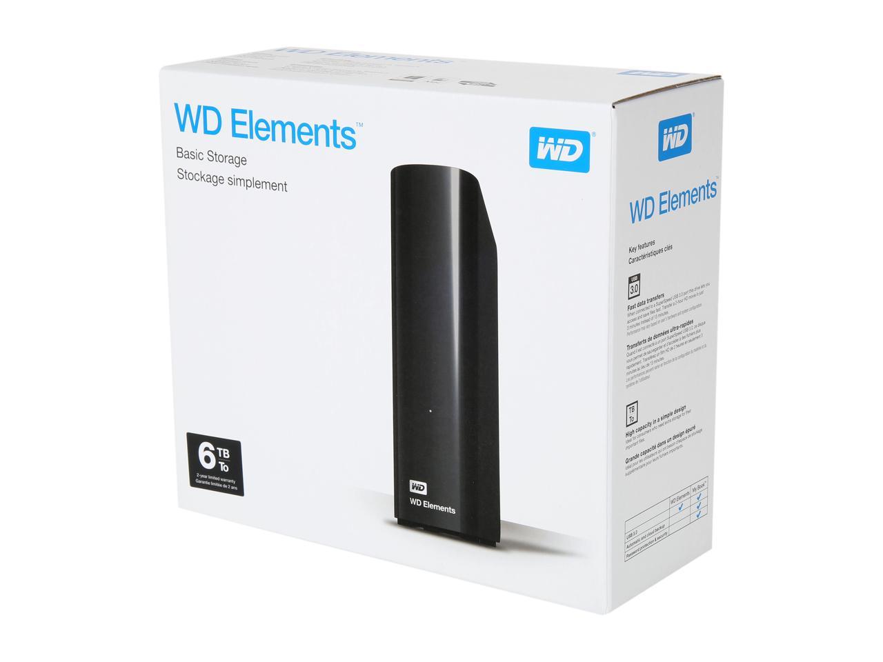 Wd Elements 6Tb Usb 3.0 Desktop Hard Drive Black Wdbwlg0060Hbk-Nesn