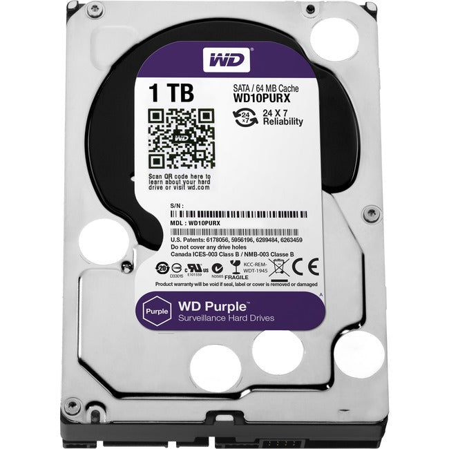 Wd-Imsourcing Purple Wd10Purx 1 Tb Hard Drive - 3.5" Internal - Sata (Sata/600)