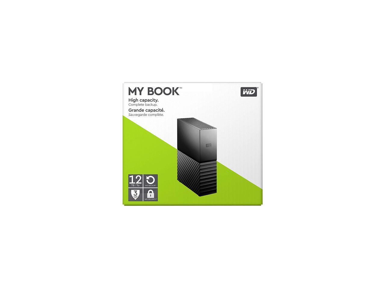 Wd My Book 12Tb Desktop External Hard Drive For Windows/Mac/Laptop, Usb 3.0 Black (Wdbbgb0120Hbk-Nesn)