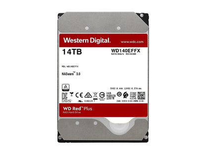 Wd Red Plus 14Tb Nas Hard Disk Drive - 5400 Rpm Class Sata 6Gb/S, Cmr, 512Mb Cache, 3.5 Inch - Wd140Effx