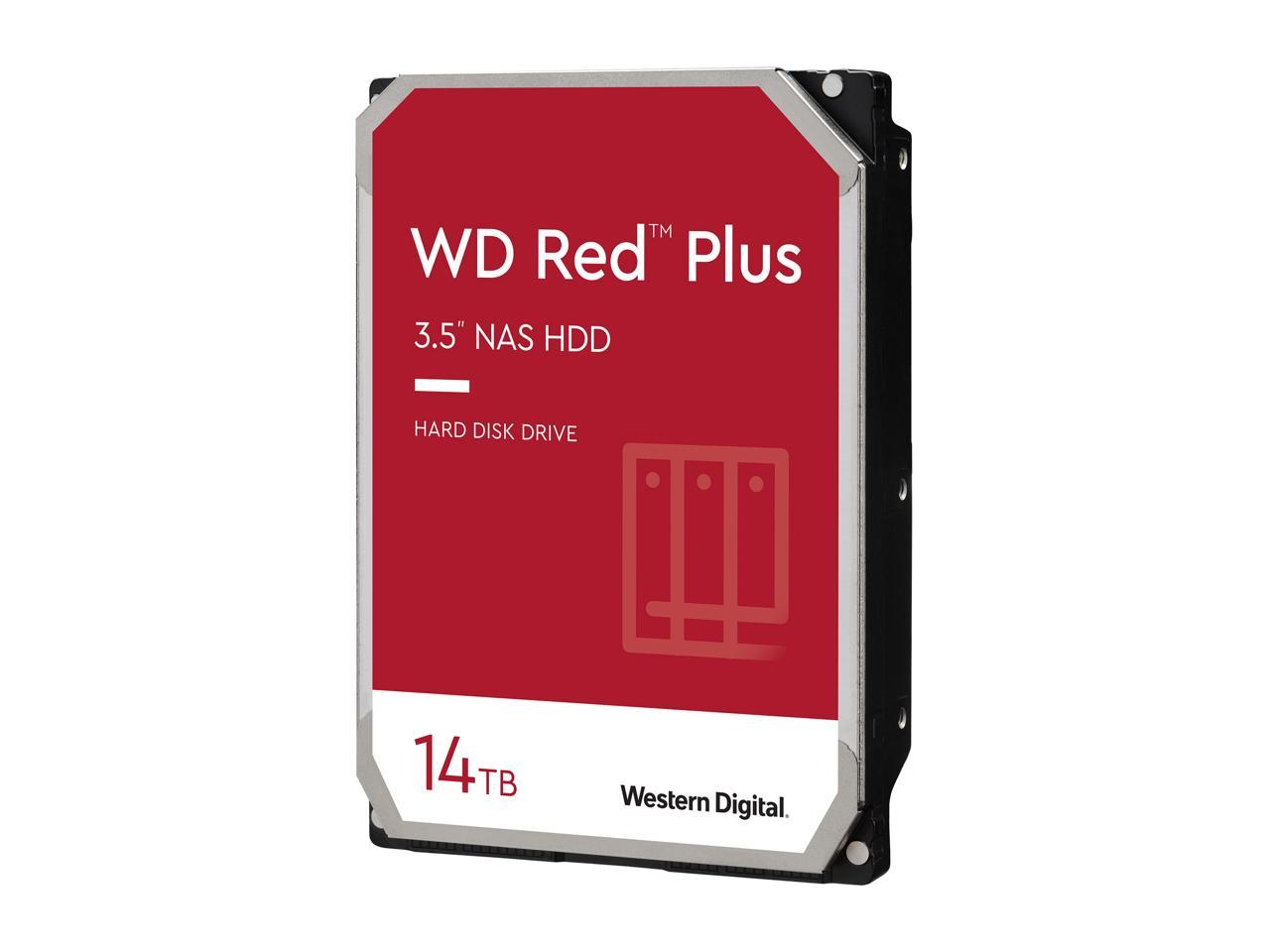 Wd Red Plus 14Tb Nas Hard Disk Drive - 7200 Rpm Class Sata 6Gb/S, Cmr, 512Mb Cache, 3.5 Inch - Wd140Efgx