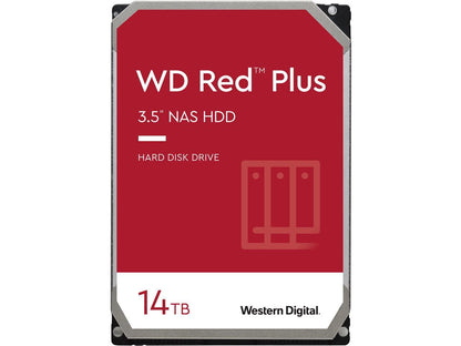 Wd Red Plus 14Tb Nas Hard Disk Drive - 7200 Rpm Class Sata 6Gb/S, Cmr, 512Mb Cache, 3.5 Inch - Wd140Efgx