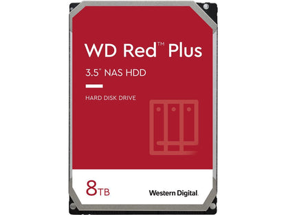 Wd Red Plus 8Tb Nas Hard Disk Drive - 7200 Rpm Class Sata 6Gb/S, Cmr, 256Mb Cache, 3.5 Inch - Wd80Efbx - Oem