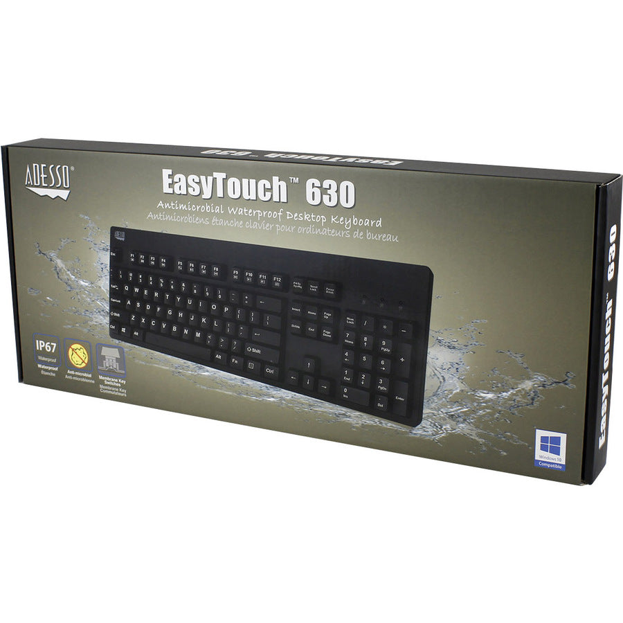 Waterproof Desktop Keyboard,Usb Ip67 Blk Washable Med Grade