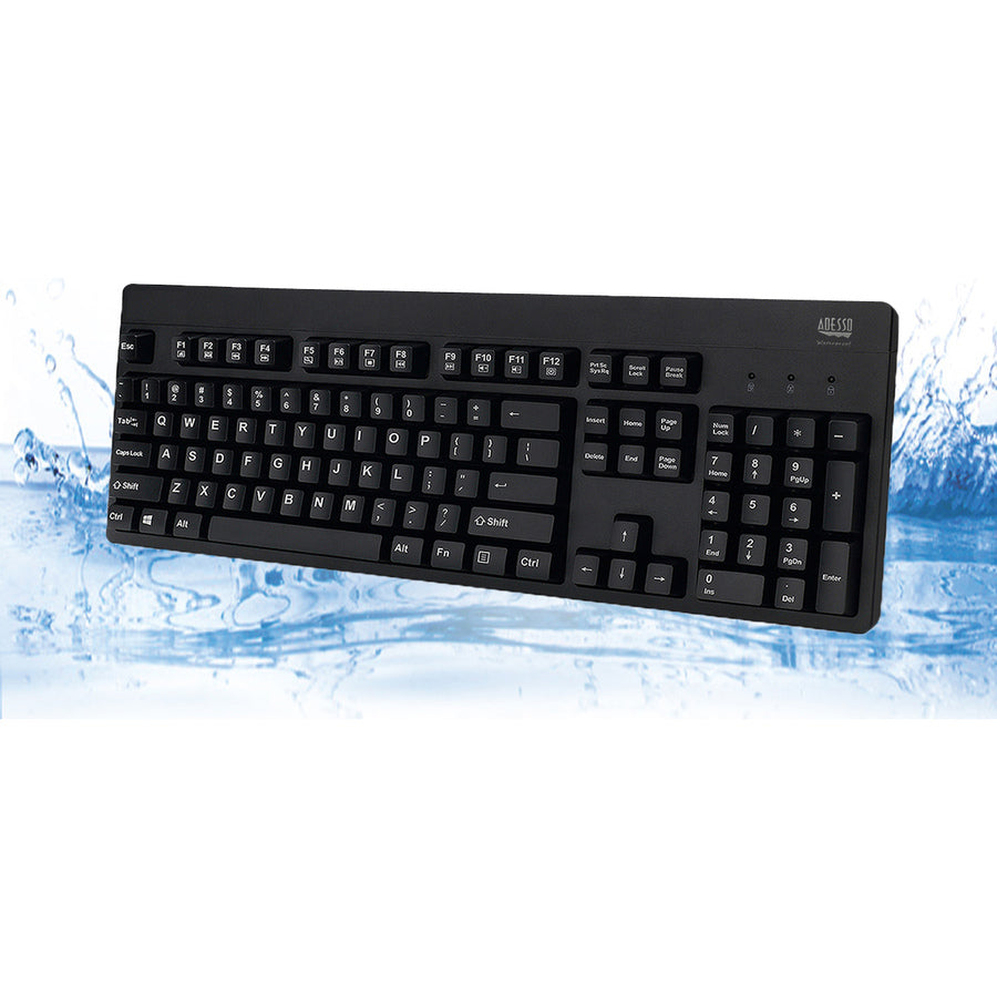 Waterproof Desktop Keyboard,Usb Ip67 Blk Washable Med Grade