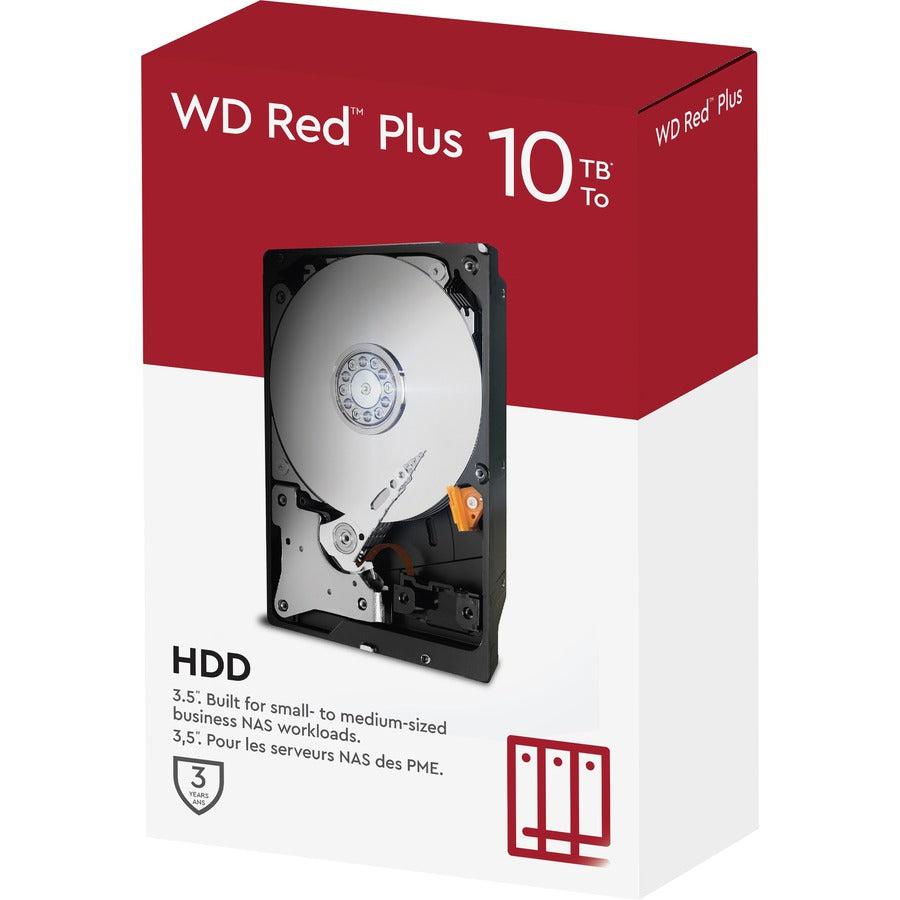 Wd Red Plus 10Tb Nas Hard Disk Drive - 7200 Rpm Class Sata 6Gb/S, Cmr, 256Mb Cache, 3.5 Inch - Wd101Efbx - Oem