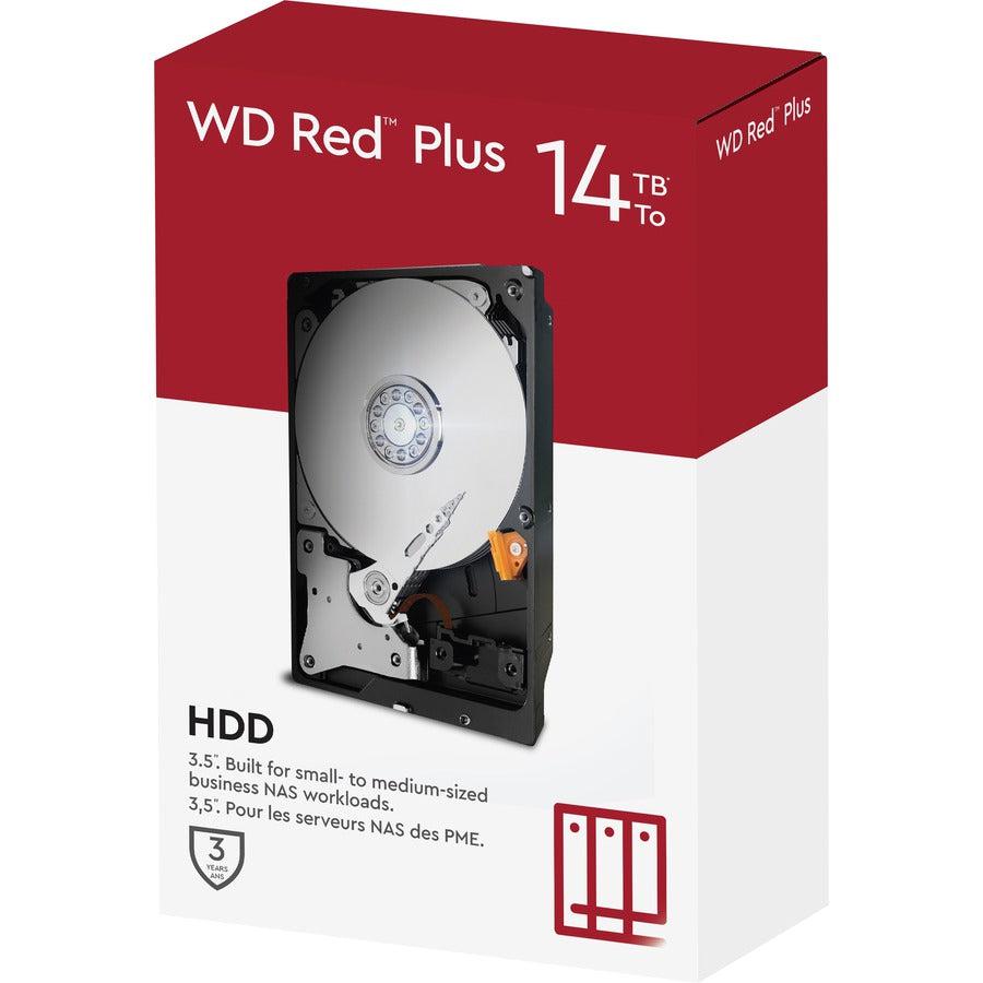 Wd Red Plus 14Tb Nas Hard Disk Drive - 7200 Rpm Class Sata 6Gb/S, Cmr, 512Mb Cache, 3.5 Inch - Wd140Efgx