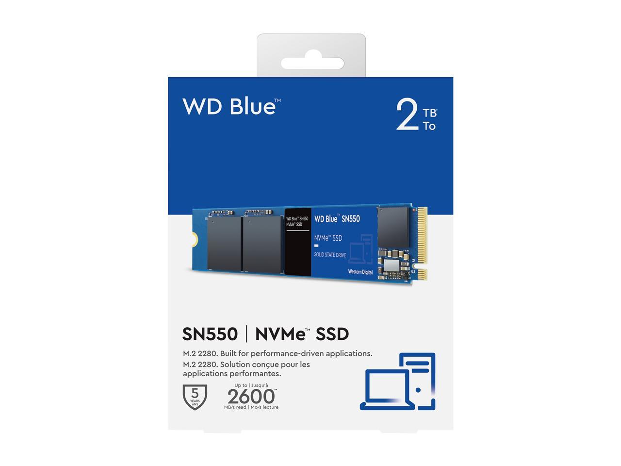 Western Digital Blue Sn550 Nvme M.2 2280 2Tb Pci-Express 3.0 X4 3D Nand Internal Solid State Drive (Ssd) Wds200T2B0C