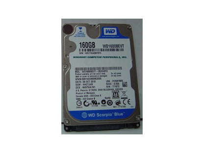 Western Digital Scorpio Blue Wd1600Bevt 160Gb 5400 Rpm 8Mb Cache Sata 3.0Gb/S 2.5" Internal Notebook Hard Drive Bare Drive