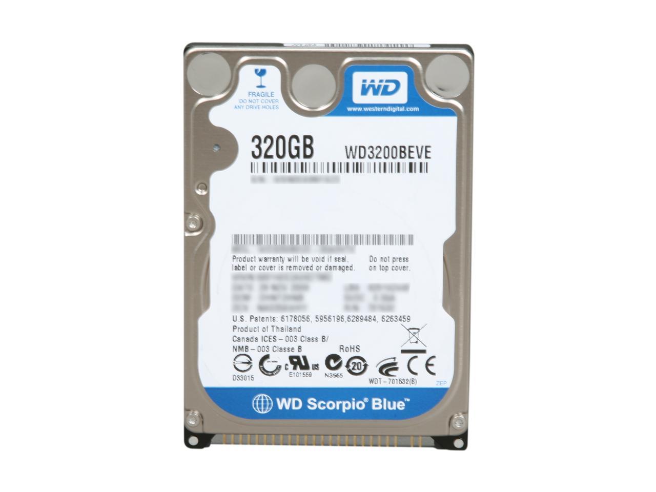 Western Digital Scorpio Blue Wd3200Beve 320Gb 5400 Rpm Pata 2.5" Internal Notebook Hard Drive Bare Drive