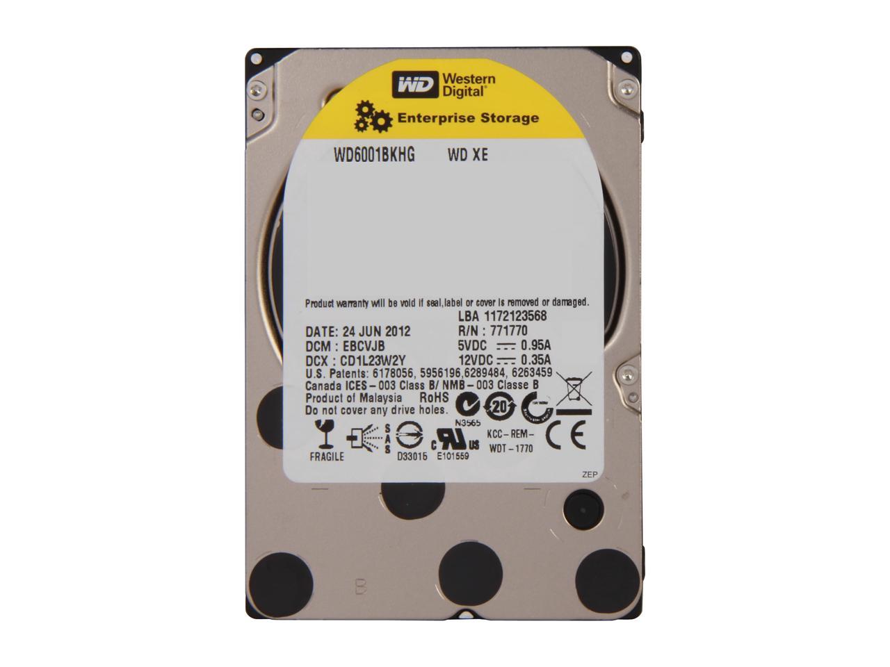 Western Digital Xe Wd6001Bkhg 600Gb 10000 Rpm 32Mb Cache Sas 6Gb/S 2.5" Internal Enterprise Hard Drive Bare Drive